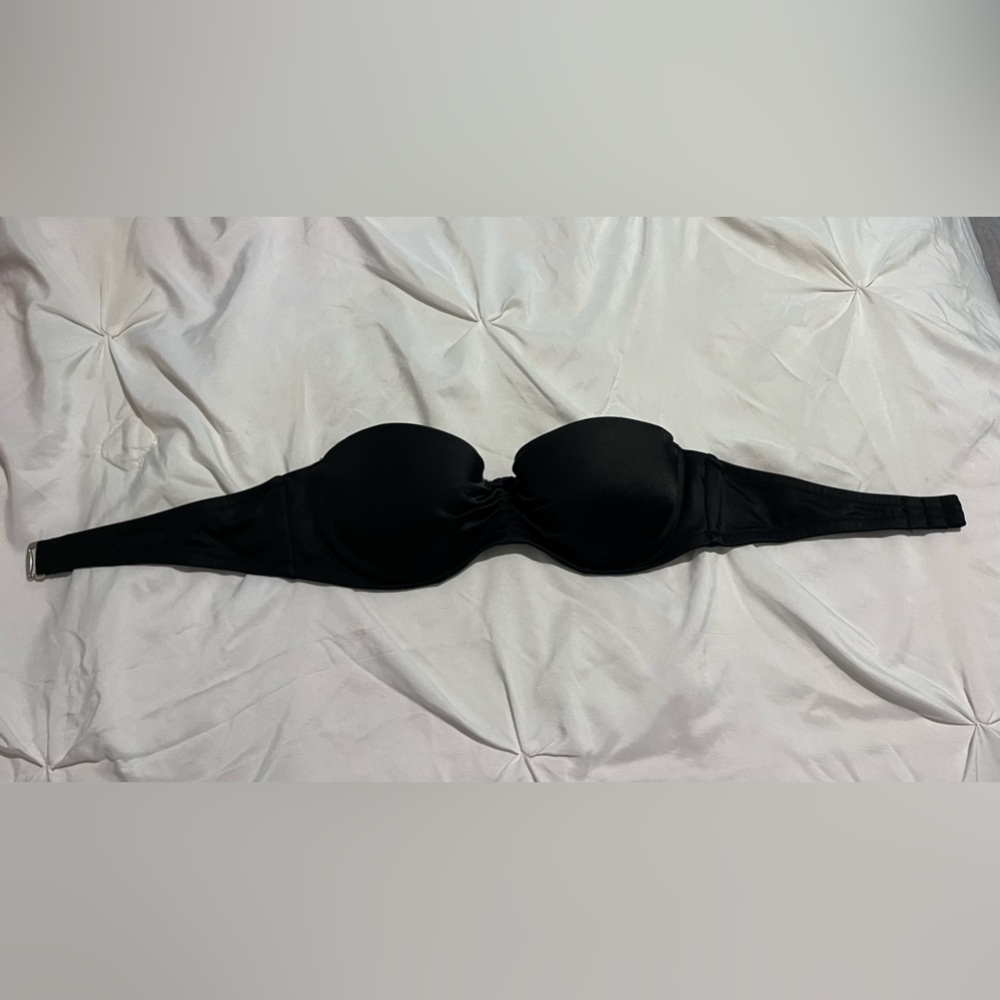 Victorias Secret. Black Bandeau Top Bikini Bathing Suit.